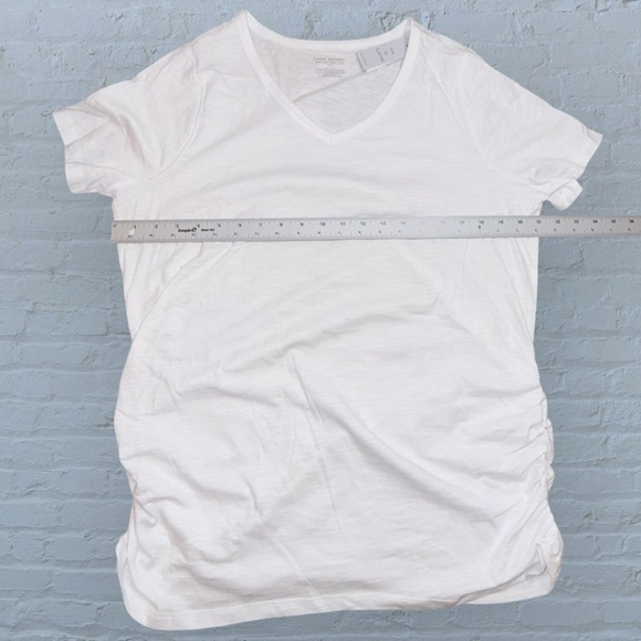 NWT LANE BRYANT V-Neck Ruched-Side Tee - 10/12 White - Picture 8 of 13